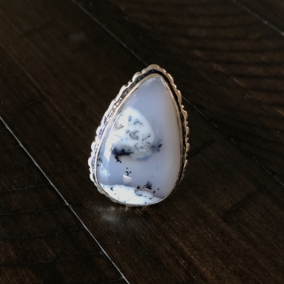 Dendritic Opal Stone .925 Silver Ring - Picture 5 of 5